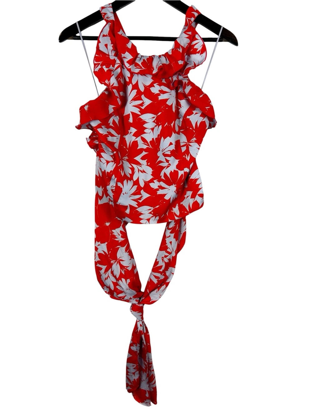 J. Crew Ruffle Wrap Halter Top in Ratti Falling Leaves Women's Size X-Small